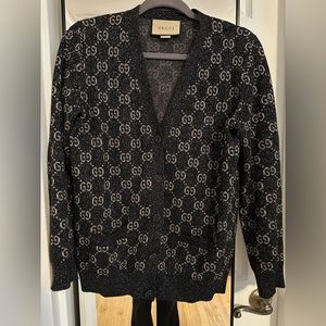 Pre-owned Gucci Lamé GG Jacquard Cardigan